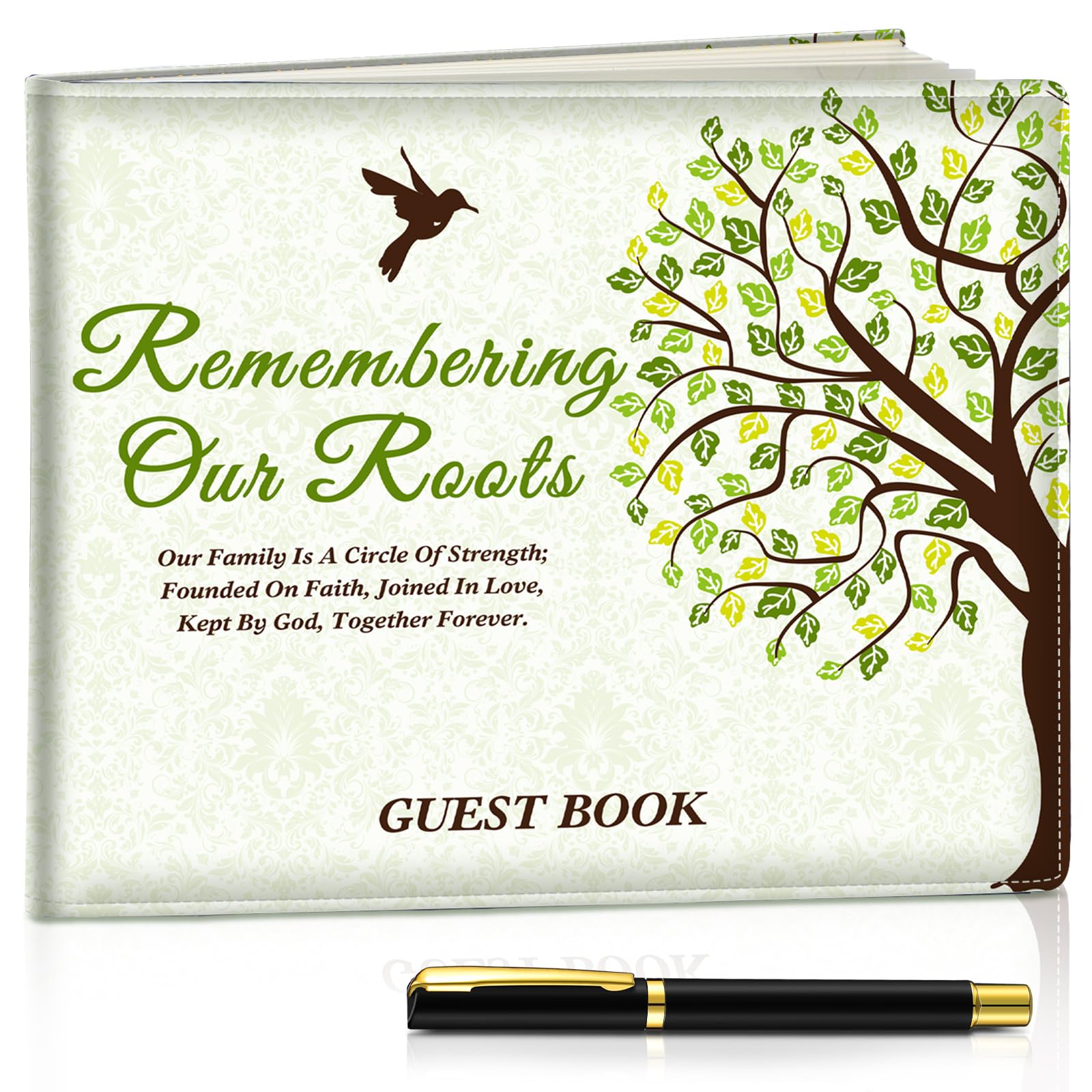 Photo 1 of Patelai Family Reunion Party Favors Decorations Family Reunion Guest Book Sign in Good Tree Guest Book Gathering Decorations with Pen, 112 Pages(Green)