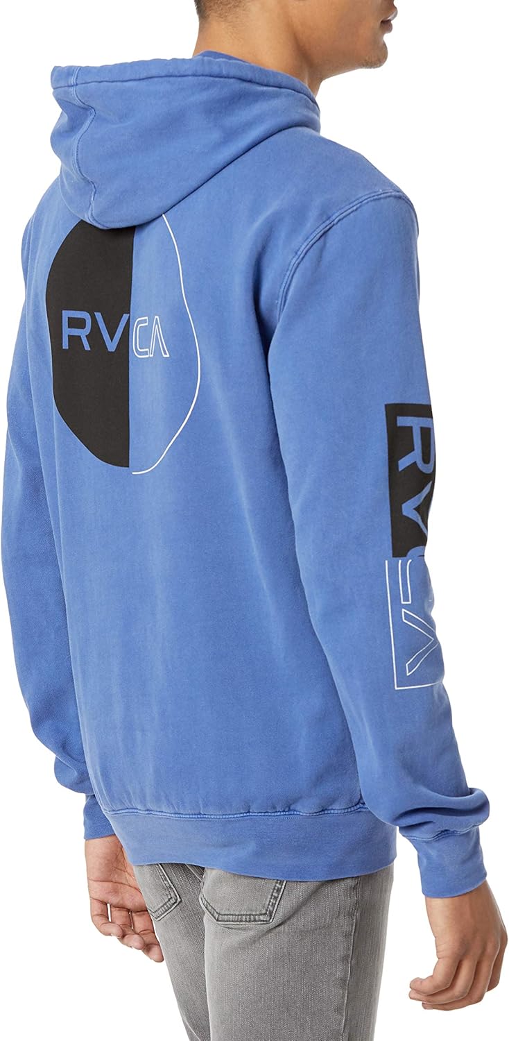 RVCA Men's Pigment Dye Hooded Pullover Fleece: Clothing