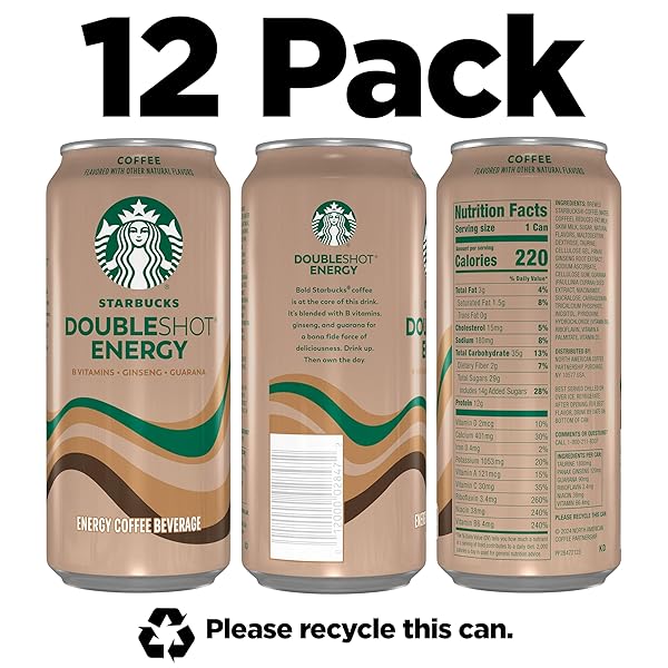 STARBUCKS DOUBLESHOT ENERGY DRINK COFFEE BEVERAGE, MOCHA, ICED COFFEE, 15 FL OZ CANS (12 PACK)