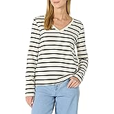 Amazon Essentials Women's 100% Cotton Regular-Fit Long-Sleeve V-Neck T-Shirt