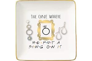 TOPTHINK Engagement Gift-Bride to Be-Newly Engaged-Fun Wedding Gift-The One Where He Put A Ring On It-Jewelry Holder Ring Dish Trinket Box Tray-Friends TV Show