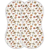 KICPOAY Muslin Baby Burp Cloths, Forest Mushroom Muslin Baby Bibs Rags Comfy Soft Absorbent in for Newborn Boys and Girls 2 Piece 22 x 11 Inch