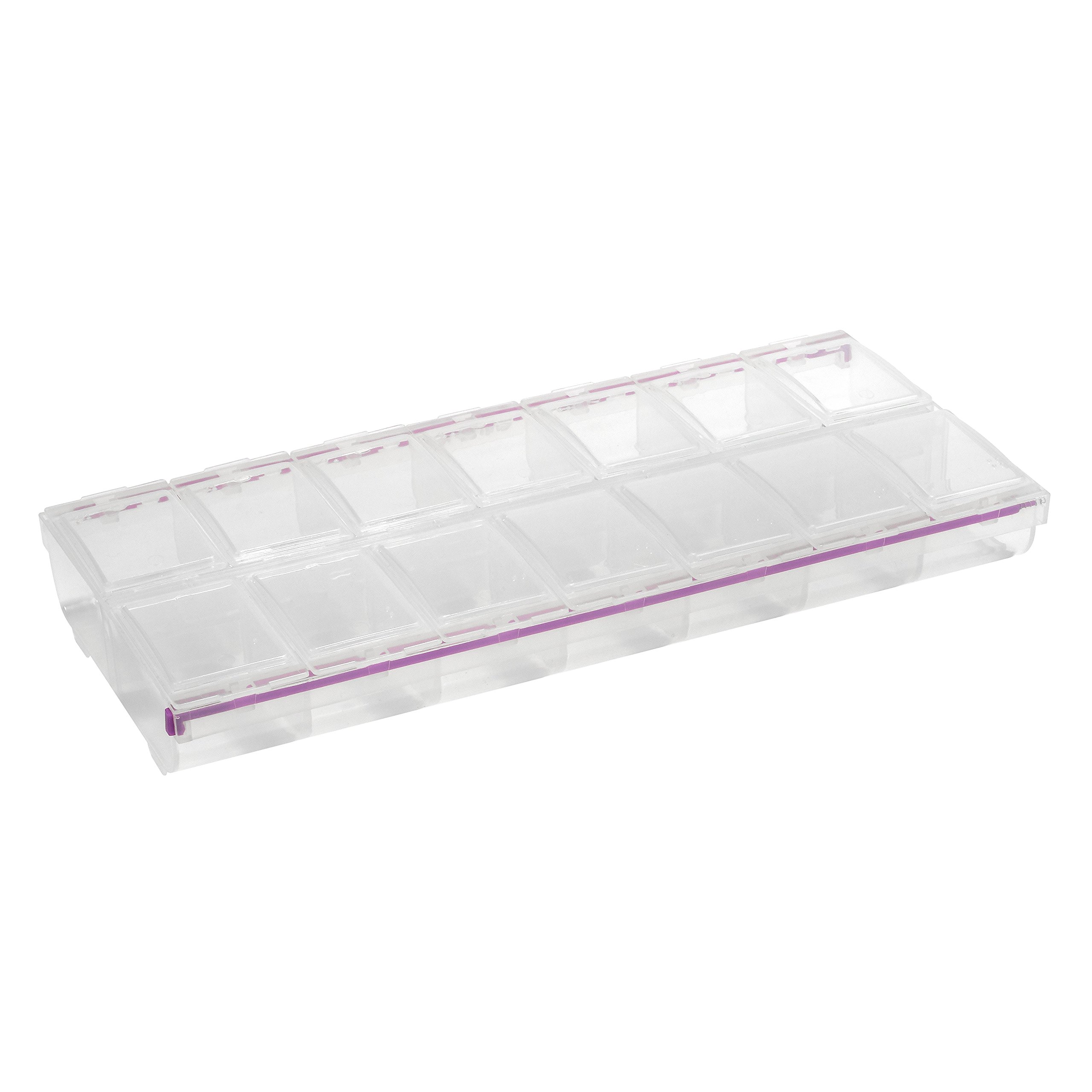 CRAFT MATES Craft & Sewing Supplies Organizer, 14 Locking Compartments (3XL) with Clear Lids, Bead, Jewelry, Embroidery, Thread, Needle, Scrapbooking, DIY Storage Box for Crafters and Artists