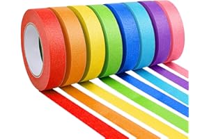 8 Rolls Colored Masking Tape, Colorful Painters Tape Craft Tape, Labeling Tape, Paper Tape for Art Supplies DIY and Party Dec