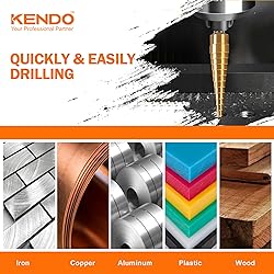 KENDO Step Drill Bit Set, Double Cutting Blades