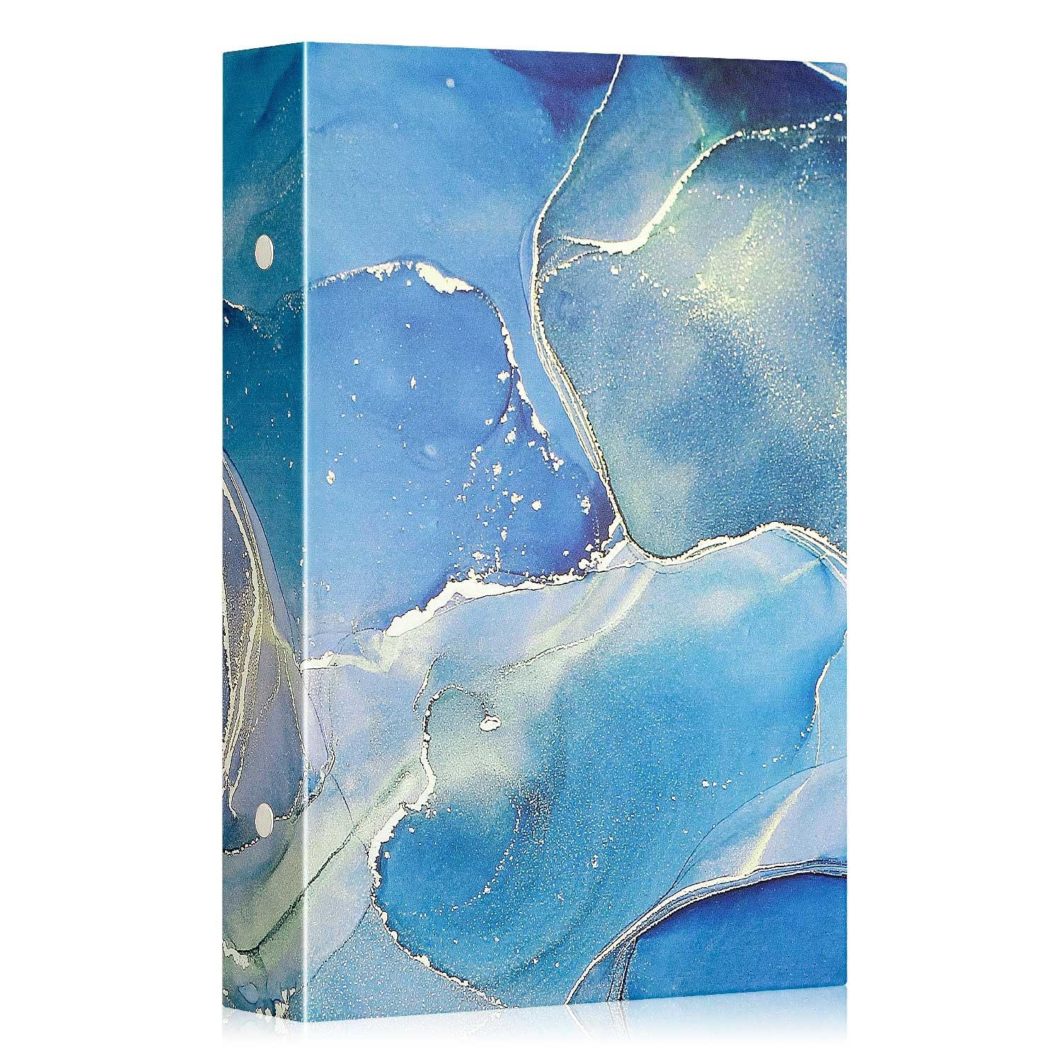 Lanpn Photo Album 6x4 300 Pockets, Leather Hardcover Album Book Holds 300 Horizontal Pictures Only Blue Gold