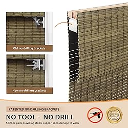 LazBlinds No Tools No Drill Cordless Bamboo Roman