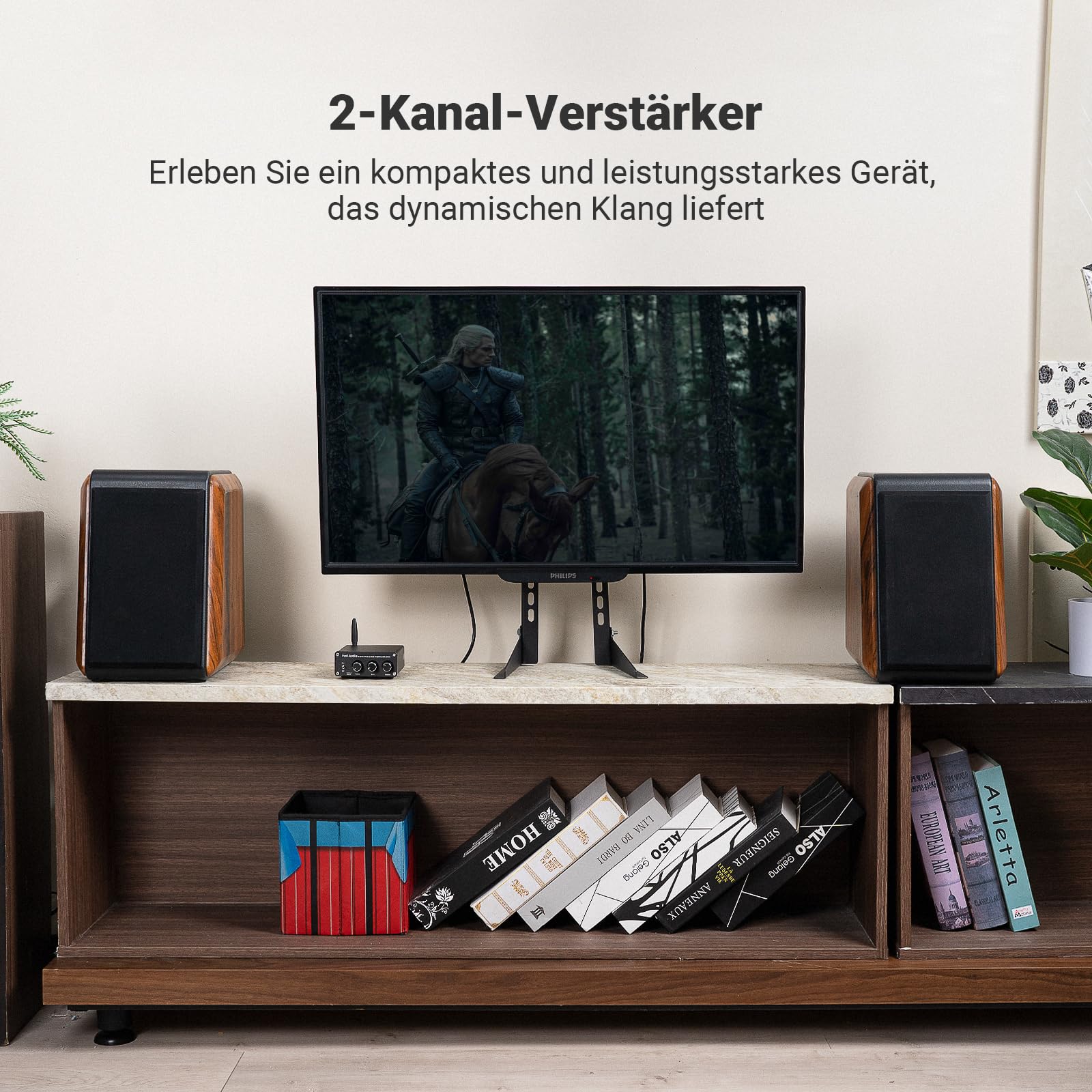 Fosi Audio BT20A Bluetooth Verstärker, 200W Mini Hifi Verstärker mit TPA3116 Amp Chip, Bass und Treble Regler, Stereo Verstärker Class D 2.0 Kanal 6
