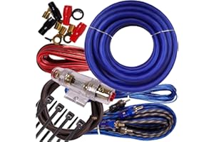 Complete 2500W to 6000W Gravity 4 Gauge Amplifier Installation Wiring Kit Amp PK1 4 Ga Blue - for Installer and DIY Hobbyist 