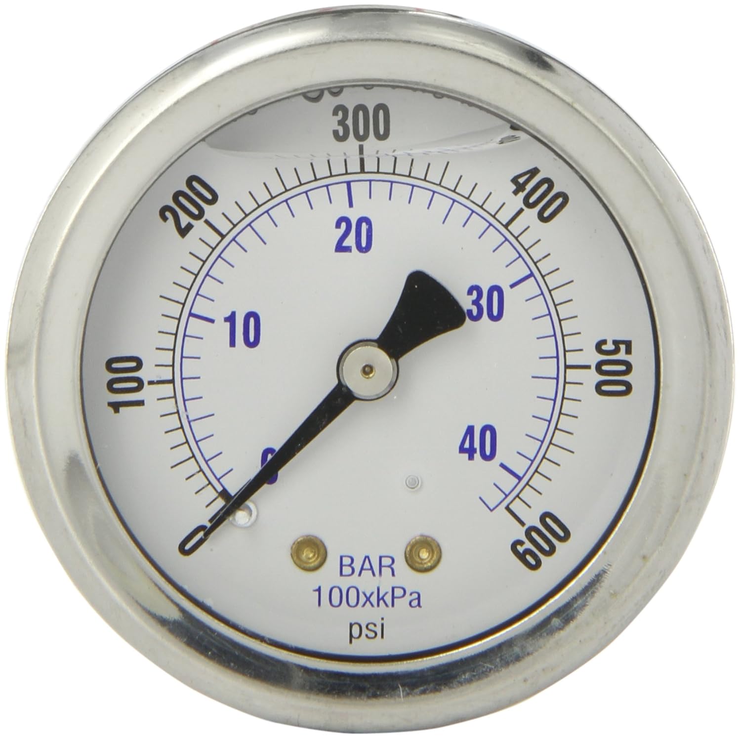 PIC Gauge 202L204K 2 Dial Center Back Mount Glycerine Filled Pressure