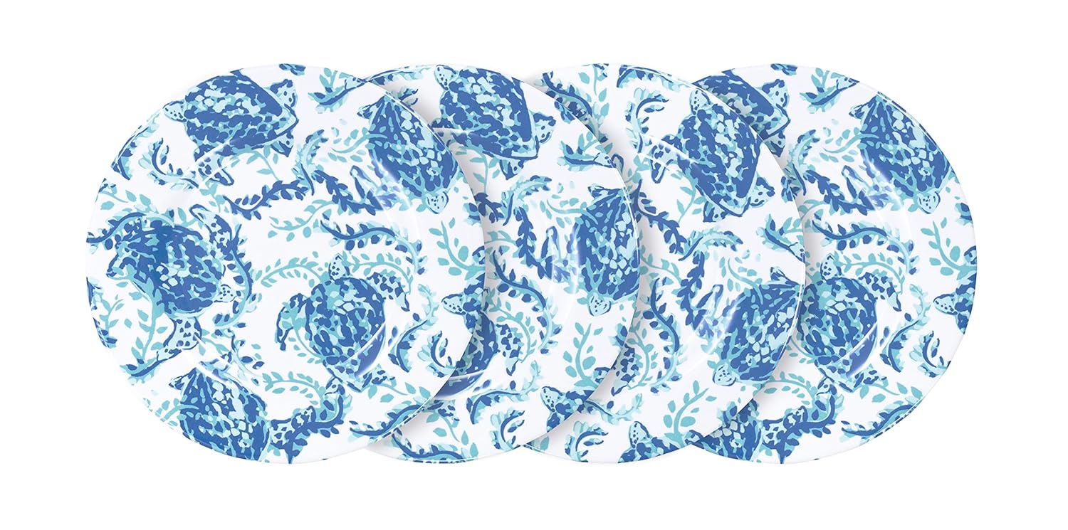 Lilly Pulitzer Melamine Accent Plate Set Of 4 Dishwasher Safe Turtley Awesome