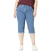 Riders by Lee Indigo Women's Plus Size Comfort Waist Cuff Capri