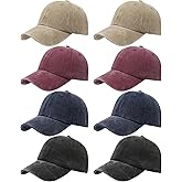 LYDTICK 8 Pack Vintage Washed Baseball Cap Golf Dad Hat Distressed Cotton Plain Trucker Hats for Men Women