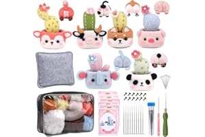 Pnytty Needle Felting Kit, Complete Felting Kits for Beginners Adult Include Felting Needle, Felting Wool, Instruction and Gift Box,Perfect for DIY Crafts, Home Decor, and Gifts (Six Dolls)