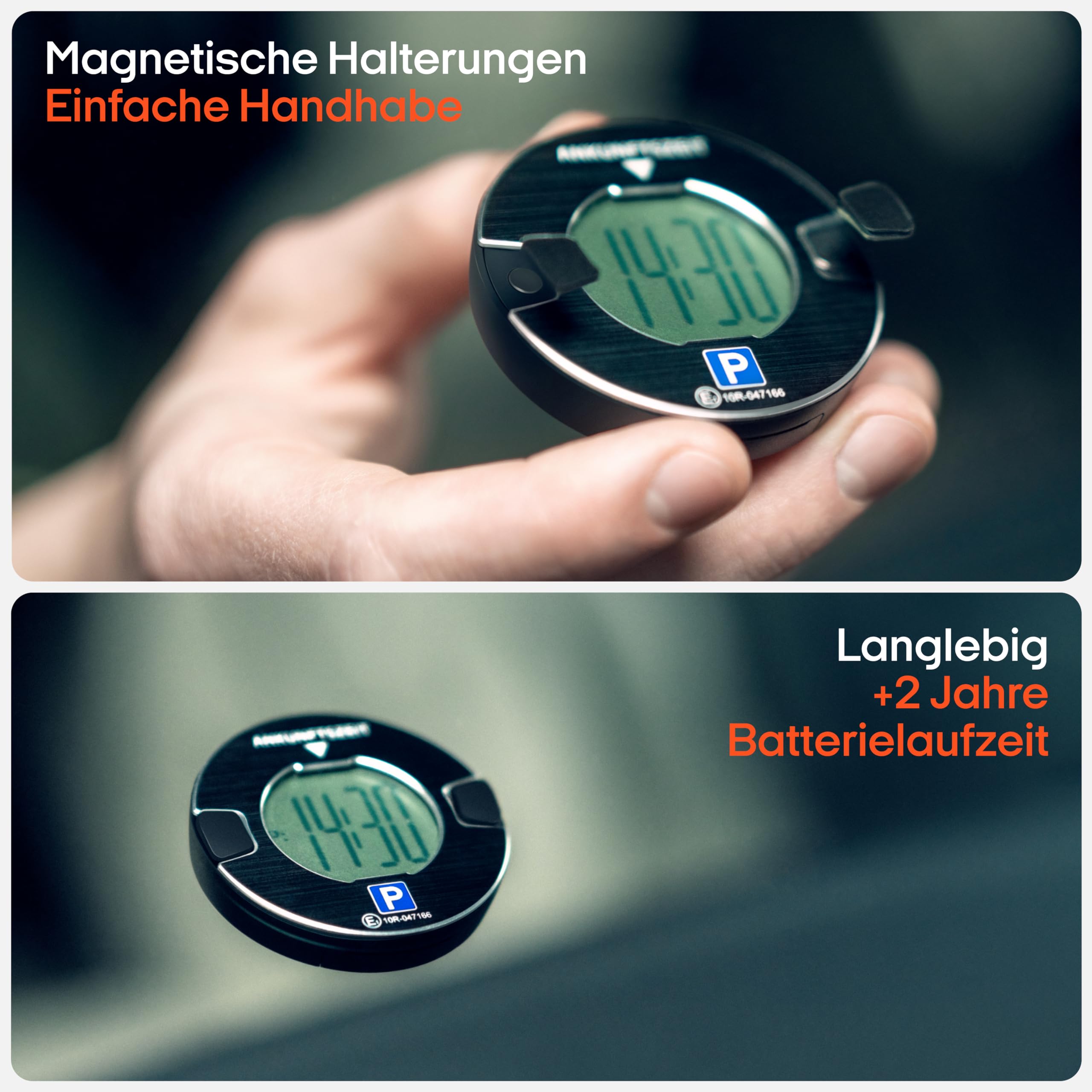 OOONO P-DISC NO1 - Elektronische Parkscheibe mit Zulassung fürs Auto - Automatische Digitale Parkscheibe Elektrisch mit Zulassung vom KBA nach StVO - Elektrische Parkuhr Auto zugelassen 6