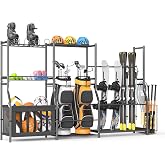 Ultrawall Sports Equipment Organizer, Golf Bag Stand w/Ski &amp; Ball Storage | Freestanding Snowboard Storage Rack, Garage Multi-Sport Storage for Indoor/Outdoor Use