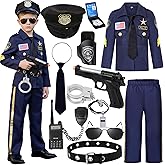 Soyoekbt Police Officer Costume for Kids Cop Outfit for Boys Girls Halloween Pretend Cosplay
