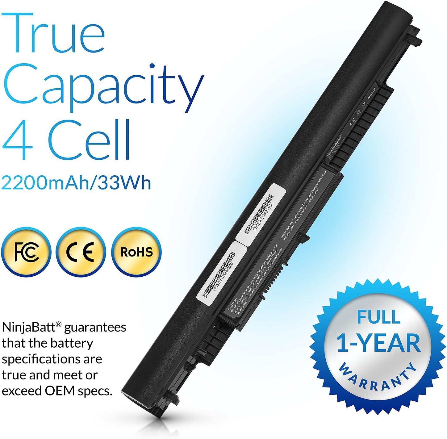NinjaBatt Battery for HP 807957-001 807956-001 HS03 HS04 HSTNN-LB6V 807612-421 HSTNN-LB6U 250 G5 807611-421 15-AF067SA TPN-I119 843532-851 - Image 4