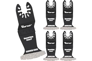 Vearter 5PCS Diamond Oscillating Saw Blades, 2''/51mm Universal Multitool Blades for Grit Grout Removal, Quick Release Curved