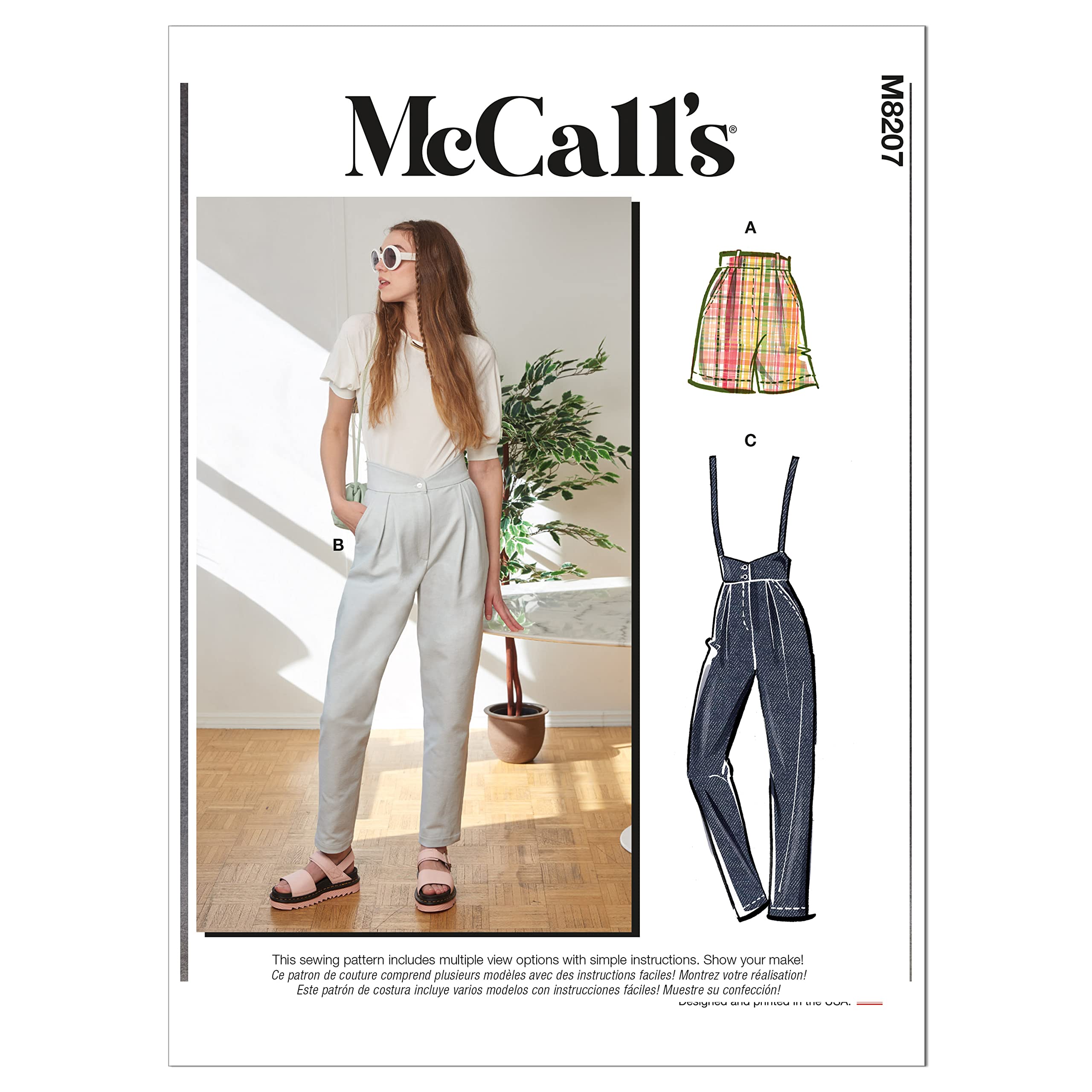 McCalls Sewing Pattern M8207A5 A5 (6-8-10-12-14) Misses' Pants, Multi Colour