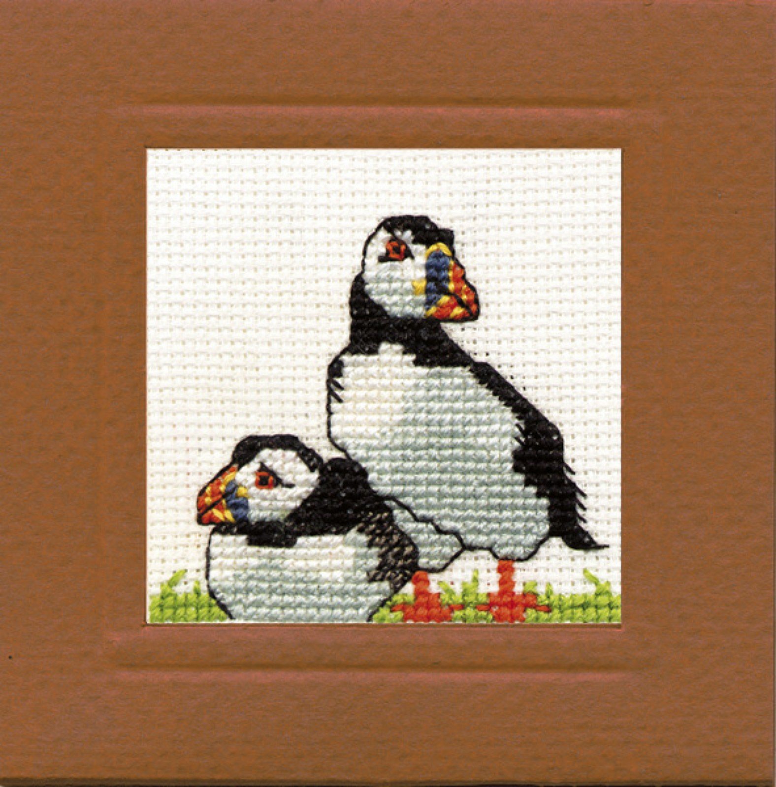 Textile Heritage Cross Stitch Miniature Card Kit - Puffins