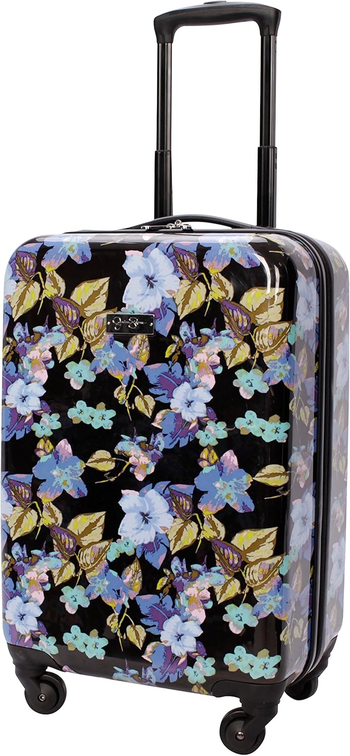 Jessica Simpson Floral 20" Hardside Luggage Spinner (Black