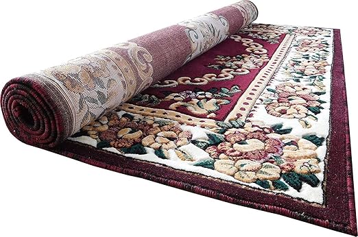 Paradise Carpet Creation Floral Persian Carpet (Burgundy, Acrylic, 7 X 10 Feet)