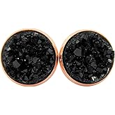 Summerfield Collection Rose Gold-tone Faux Druzy Stone Stud Earrings 12mm