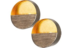 ARBORUS Luxury Metal Wall Candle Sconces – Small Handcrafted Wall-Mounted Tealight Candle Holders with Gold Leaf Interior – Modern & Rustic Home Décor for Living Room, Hallway – 6.5" Bronze Two Pieces