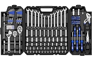 Prostormer 240-Piece Mechanics Tool Set, General Assorted SAE/Metric Sockets and Wrenches Automotive Repair Tool Kit with Plastic Storage Toolbox