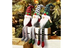 Teeker 3Pcs Christmas Gnomes Plush - Xmas Gnomes Santa Scandinavian Tomte Ornaments - Buffalo Check Plaid Christmas Doll - Xmas Decorations for Home, Office, Indoor for Women, Gnomes Lovers