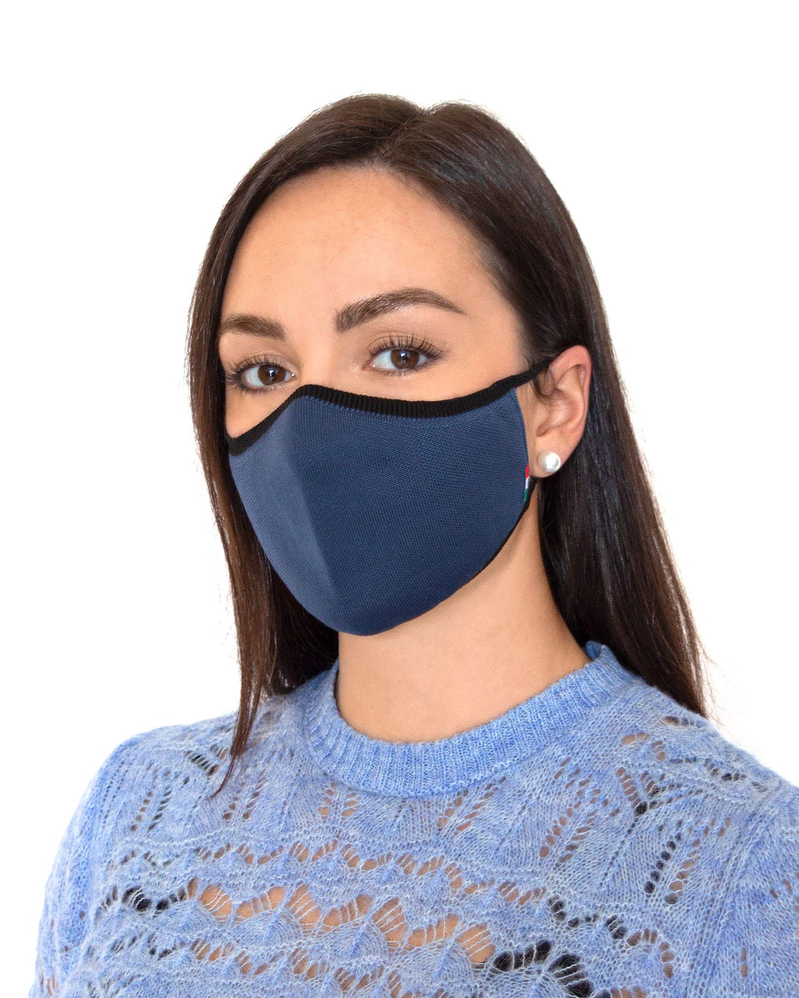 Relaxsan UNIMA [Garda Blue] – Courtesy fresh and light fabric face band with silver X-Static and Dryarn fibres - washable reusable — image 1