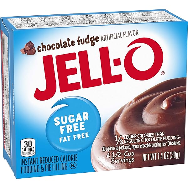JELL-O INSTANT CHOCOLATE FUDGE SUGAR-FREE FAT FREE PUDDING & PIE FILLING (1.4 OZ BOX)