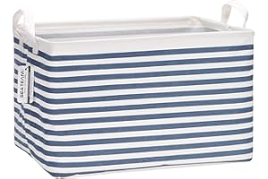 Sea Team 16.5 x 11.8 x 9.8 inches Square Canvas Fabric Storage Bins Shelves Storage Baskets Organizers for Nursery & Kid's Ro