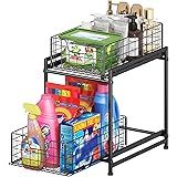 LIDYUK Under Sink Organizer, 2-Tier Kitchen Cabinet Organizer with Sliding Storage Basket Drawers, for Bathroom, Kitchen, Off