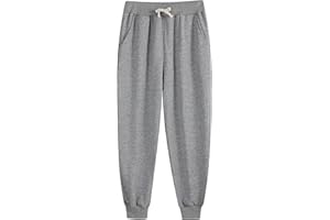 Kids Cotton Sweatpants Boys Girls Casual Athletic Pull on Pants with Pocket Drawstring Active Jogger for Toddlers（2T-14Y