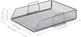 EXERZ 2 Pack Letter Trays Stackable Paper Sorter Desk Organiser SILVER view 3