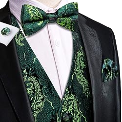 Hi-Tie Mens Suit Vest Bowtie Set Ties for Men V