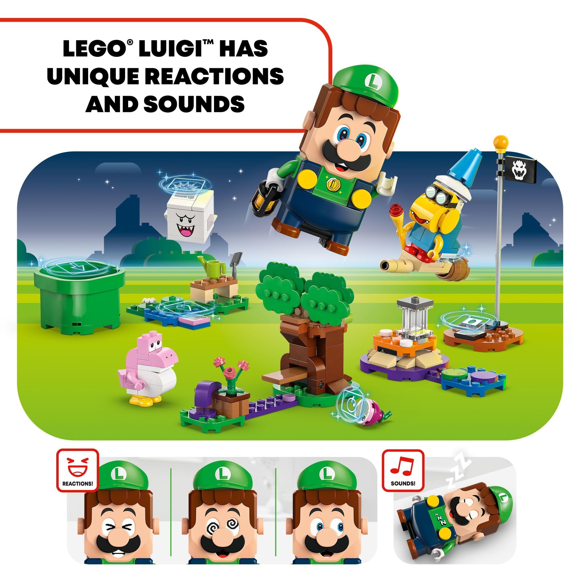 LEGO Super Mario Super Mario Adventures with Interactive Luigi Toy - Building Toys for Kids, Boys & Girls, Ages 6+ - Nintendo Birthday Gift Idea with 4 Figures - 71440