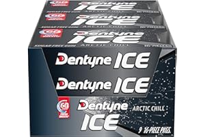 Dentyne Ice Arctic Chill Sugar-Free Chewing Gum, 9 Packs of 16 Pieces (144 Total Pieces)