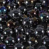 120Pcs 16MM Acrylic Beads for Jewelry Making,AB Color Acrylic Beads Black Round Bead for DIY Bracelets Necklace Keychain Mobile Phone Chain (AB Black, 16MM)