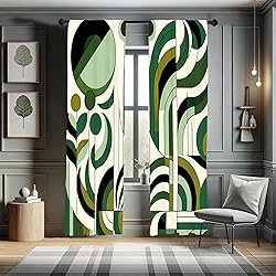 Ambesonne Mid Century Modern Window Curtains Pack