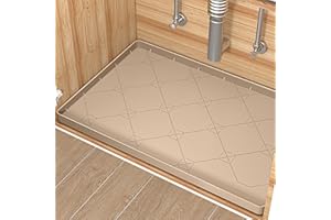 Under Sink Mat, 34" × 22" Silicone Under Sink Liner Drip Tray, Kitchen Cabinet Protector Mat for Drips, Leaks, Spills, Fits 3