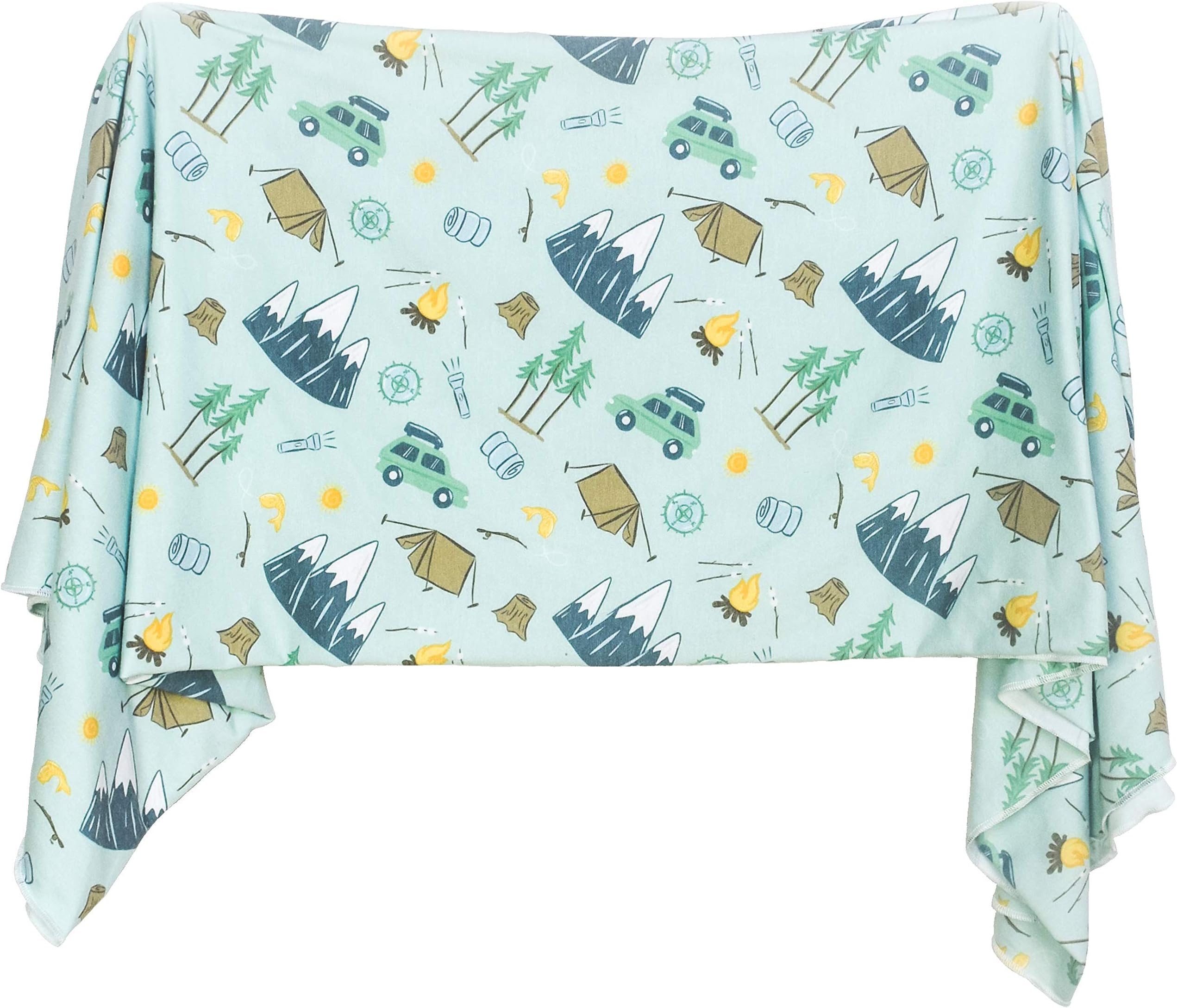 Extra Soft Knit Swaddling Receiving Blanket Outdoor Adventure by Village Baby