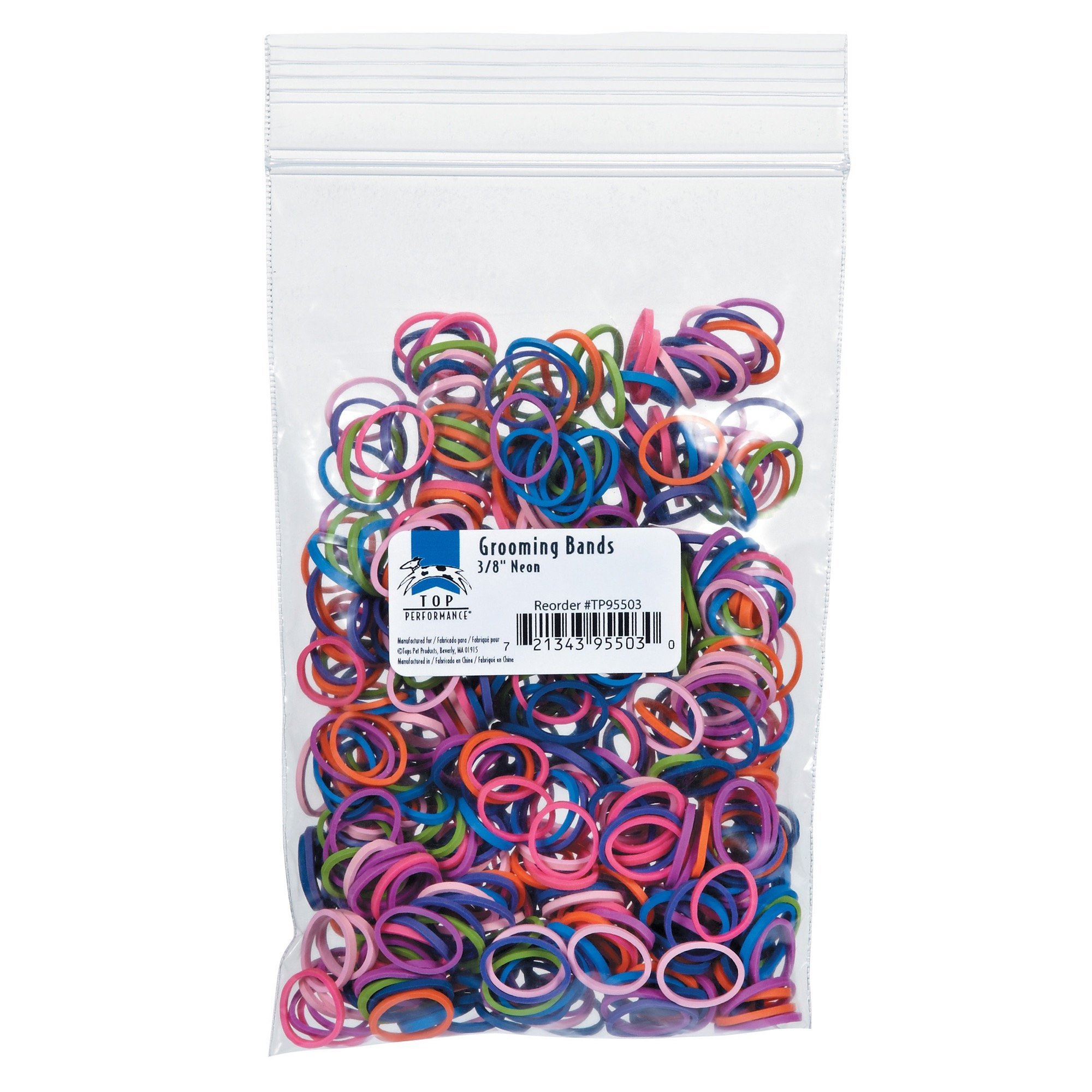 Top Performance Grooming Bands for Dogs, 3/8-Inch, Neon Colors