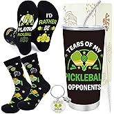 Keluna Pickleball Gifts for Men - 3Pcs Pickle Ball Gifts, 20Oz PB Tumbler, Socks, Keychain, Funny Pickleball Accessories Present for Dad Grandpa Husband Brother Boyfriend Uncle Christmas Fathers Day