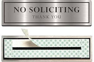 Kubik Letters Premium No Soliciting Sign for House (with Strong Adhesive Tape) - Stainless Steel - No Soliciting Sign for Front Door - No Solicitor Sign for Front Door - No Solicitation Sign