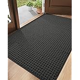 DEXI Front Entryway Door Mat Non Slip 36x60, Washable Entry Way Mats Inside Entrance Low Profile, Welcome Doormat Dirt Trapper for House Floor Home Porter Hall Backdoor Area, Dark Grey