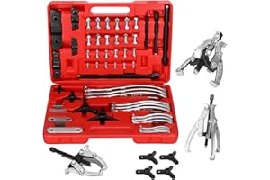 LONSGE Gear Puller Set 24pc Separator Internal External 2 & 3 Jaw with Reversible Jaws,3" 4" 6" 8"Bearing Puller Kit,Heavy Gear Hub Pulley Puller Bearing Separator for Pulley Gear Bearing Flywheel Removal