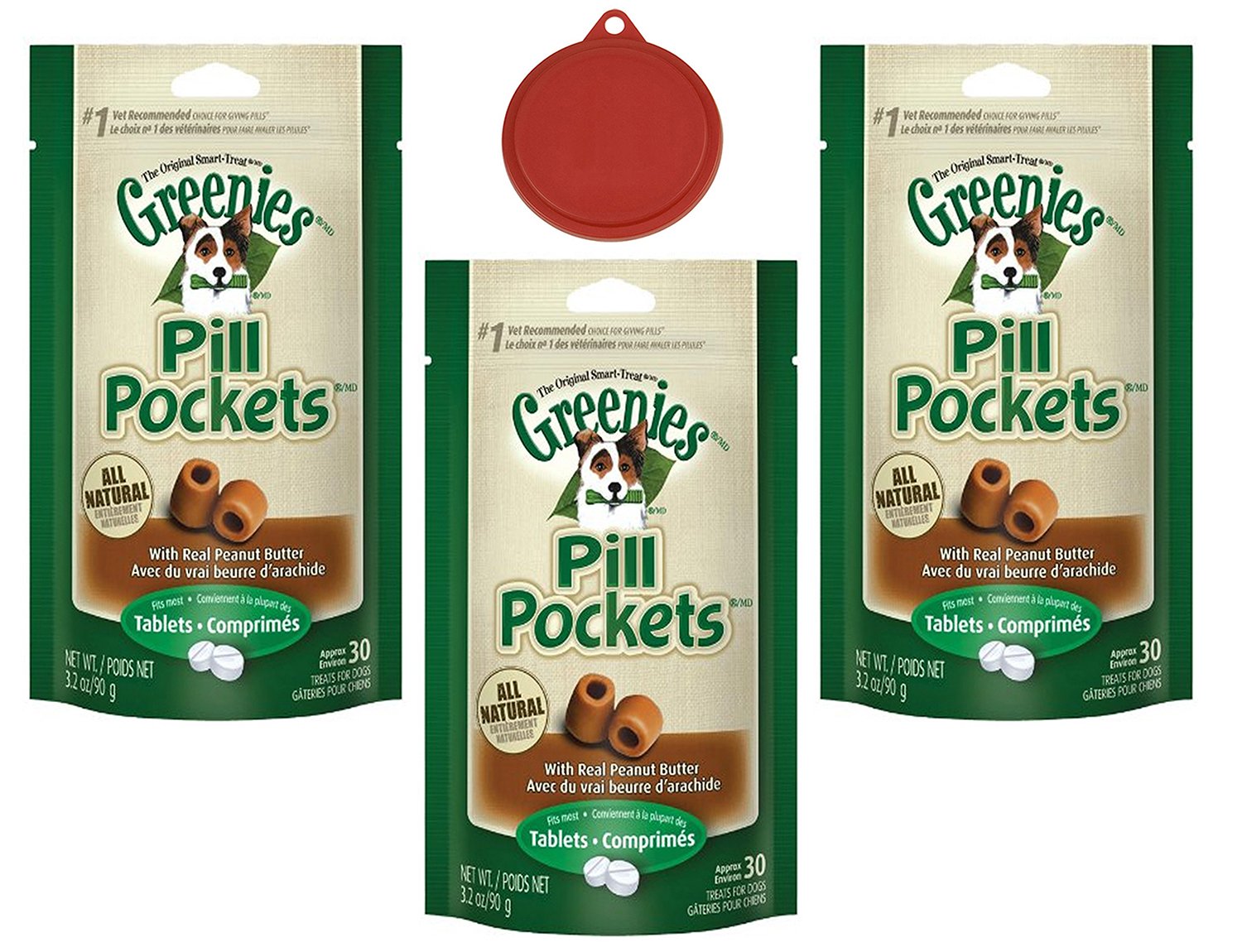 Greenies Pill Pockets Peanut Butter Tablets Bundle for Dogs Treats W